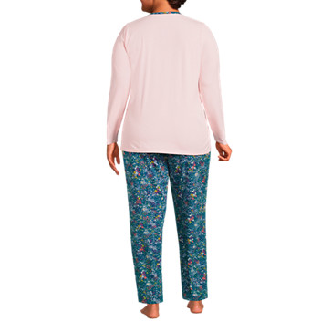 Gemustertes Jersey Pyjama-Set in Plus-Größe image number 1