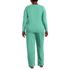 Women's Plus Size Knit Pajama Set Long Sleeve T-Shirt and Pants, Back
