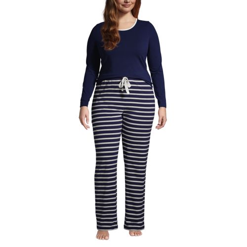 Lands' End Women's Print Flannel Pajama Pants - Small - Evening Blue Starry  Night Cow : Target