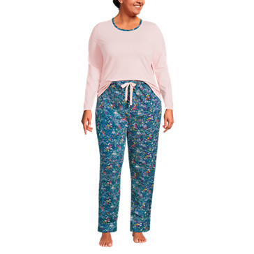 Gemustertes Jersey Pyjama-Set in Plus-Größe image number 0