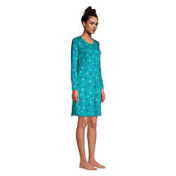 Women's Supima Cotton Long Sleeve Knee Length Nightgown , alternative image