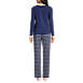 Women's Knit Pajama Set Long Sleeve T-Shirt and Pants, Back