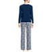 Women's Tall Knit Pajama Set Long Sleeve T-Shirt and Pants, Back
