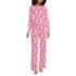 Women's Knit Pajama Set Long Sleeve T-Shirt and Pants, Front