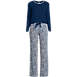 Women's Tall Knit Pajama Set Long Sleeve T-Shirt and Pants, Front