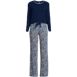Women's Knit Pajama Set Long Sleeve T-Shirt and Pants, Front