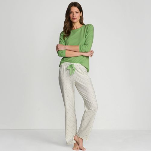 Women's Knit Pajama Set Long Sleeve T-Shirt and Pants, alternative image