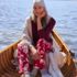 Women's Knit Pajama Set Long Sleeve T-Shirt and Pants, alternative image