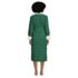 Women's Petite Flannel Sherpa Fleece Lined Long Robe, Back