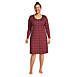 Women's Plus Size Supima Cotton Long Sleeve Knee Length Nightgown , Front