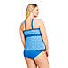 Women's Plus Size DD-Cup Keyhole High Neck Modest Tankini Top Swimsuit Adjustable Straps Print, Back