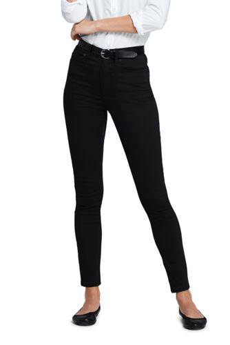 ladies black jeans straight leg