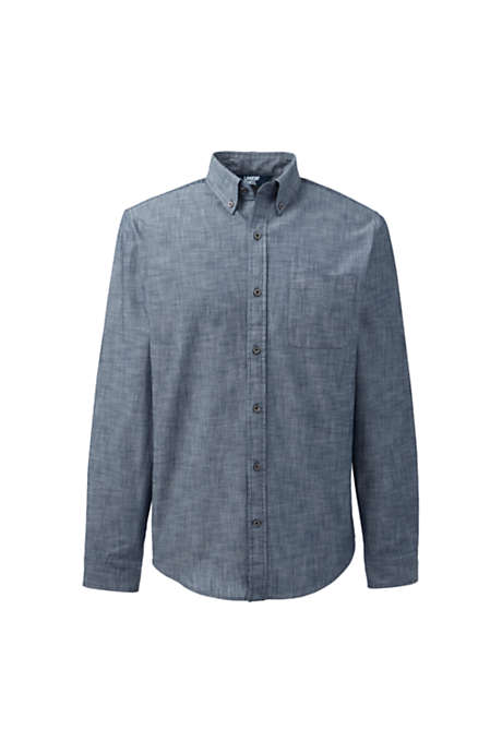 Men's Long Sleeve Traditional Fit Chambray Shirt