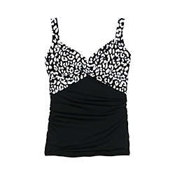 Women's Wrap Underwire Tankini Top Swimsuit with Tummy Control Print, Front