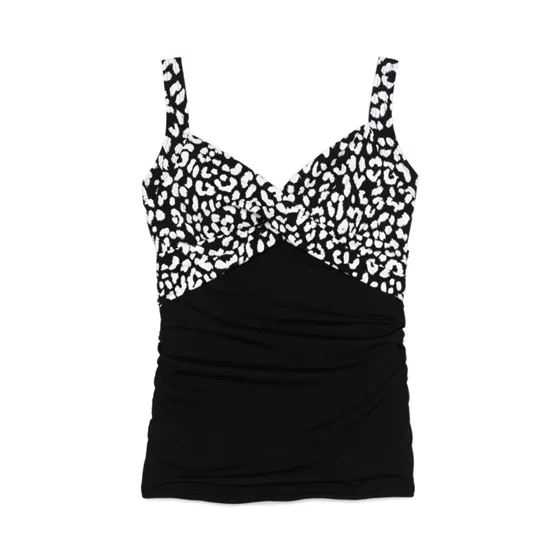 Women's Wrap Underwire Tankini Top Swimsuit Print - primary