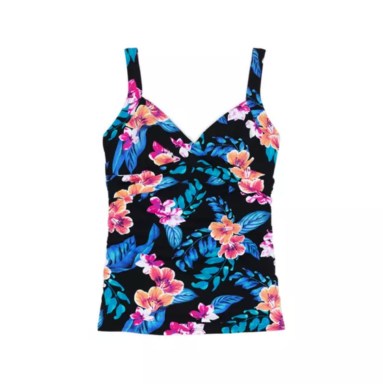Women's Wrap Underwire Tankini Top Swimsuit Print - primary