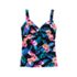 Women's Wrap Underwire Tankini Top Swimsuit Print, Front