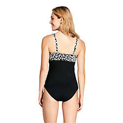 Women's Wrap Underwire Tankini Top Swimsuit with Tummy Control Print, Back