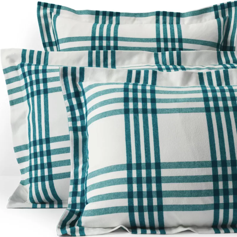 Comfy Super Soft Cotton Flannel Plaid Pillow Sham - 5oz, Front