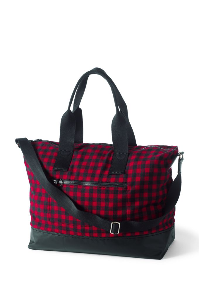 Image of Flannel Weekender Duffle Bag - Lands' End - Black