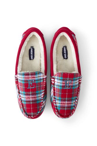 women's plaid moccasins