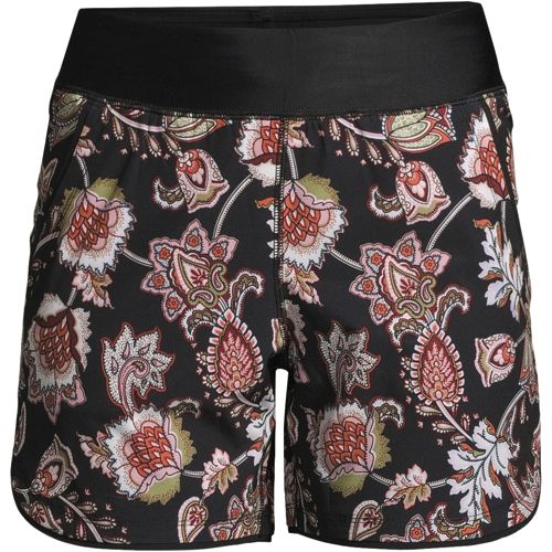 Lands End Womens Petite 5 Quick Dry Elastic Waist Board Shorts Swim Cover-up Shorts with Panty 