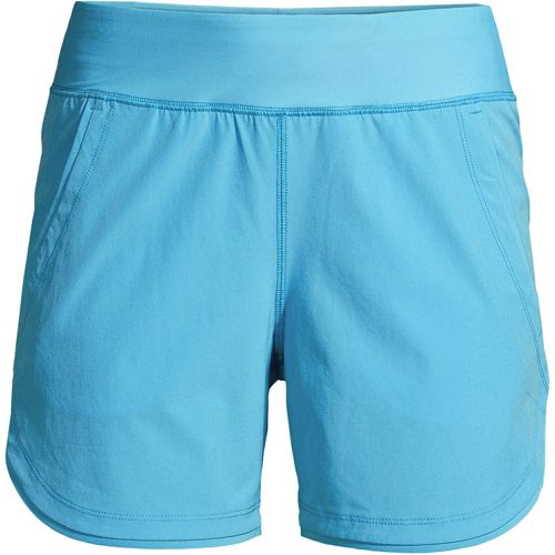 Lands End Womens Petite 5 Quick Dry Elastic Waist Swim Shorts with Panty Print 