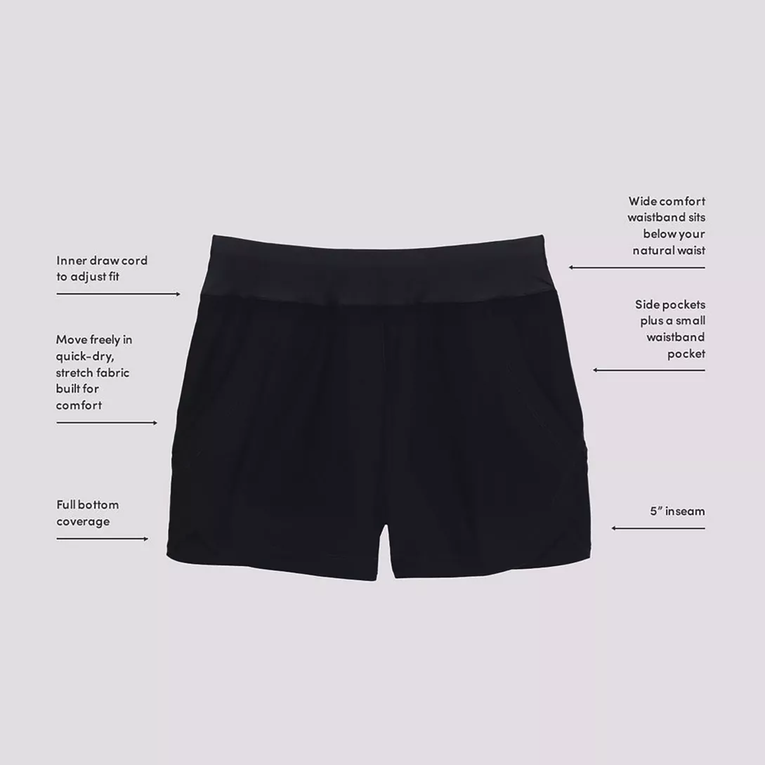 Women's 5" Quick Dry Swim Shorts with Panty