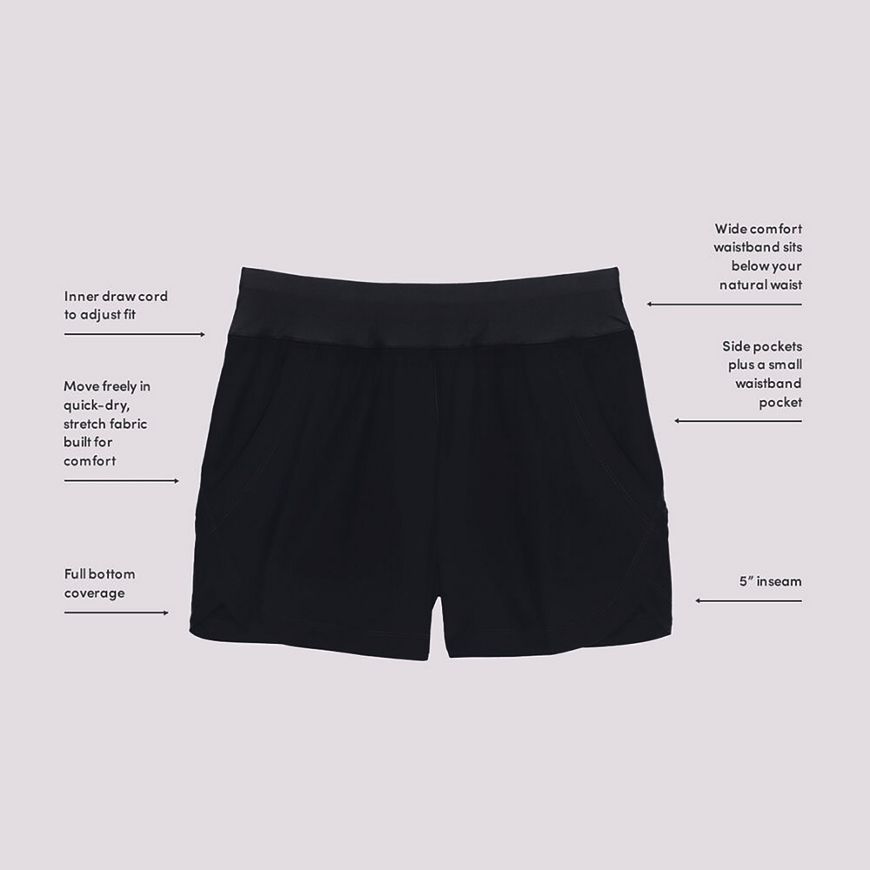 Women's Curvy Fit 5" Quick Dry Swim Shorts with Panty