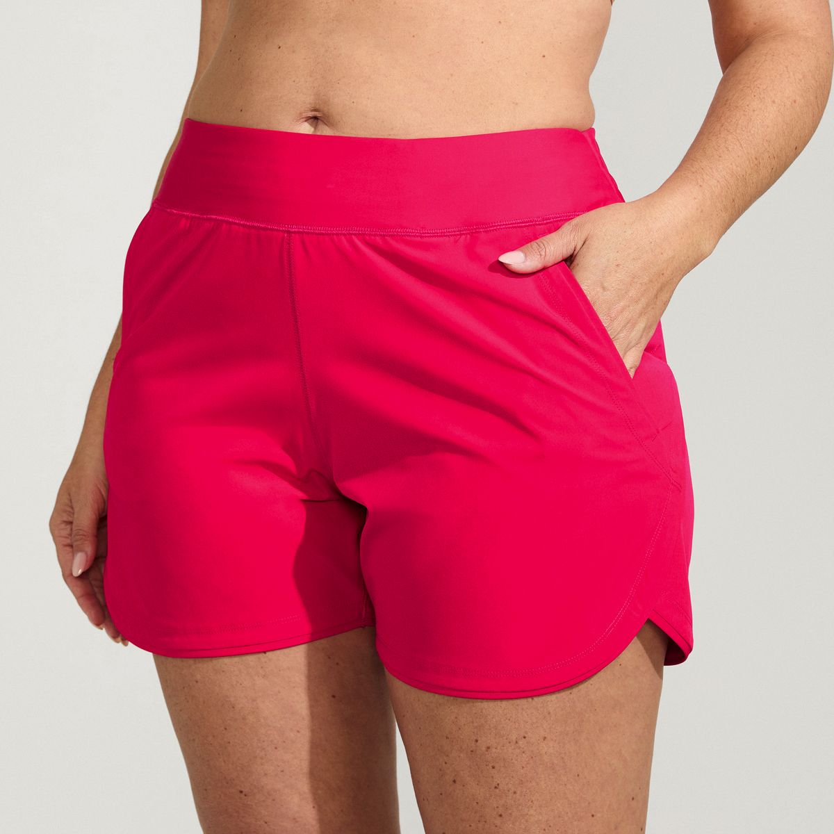 Women's Plus Size 5" Board Shorts with Panty