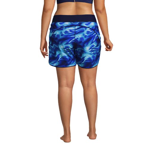 Women's Plus Size 5" Quick Dry Swim Shorts with Panty, Back