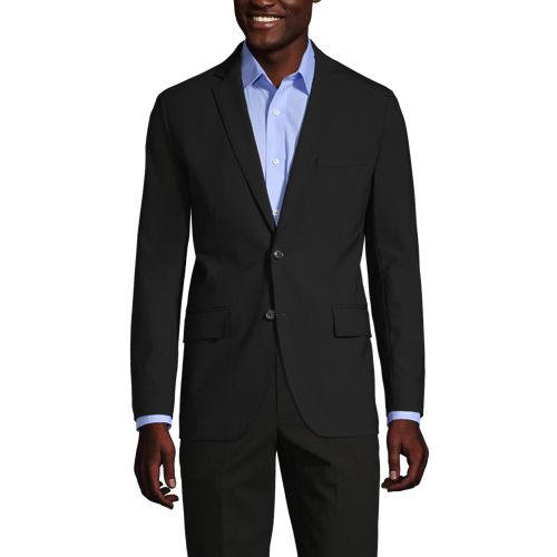Men's Washable Wool 2 Button Tailored Fit Suit Jacket, Front