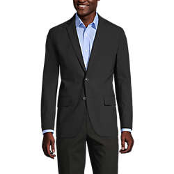 Men's Washable Wool 2 Button Tailored Fit Suit Jacket, Front