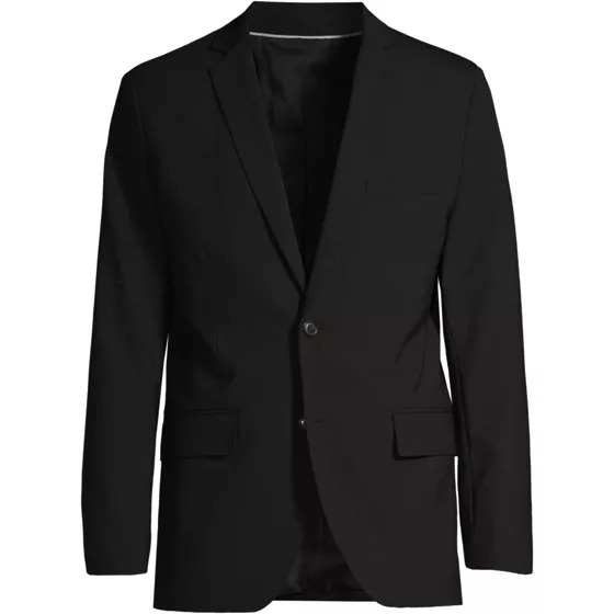 Men's Washable Wool 2 Button Tailored Fit Suit Jacket - primary