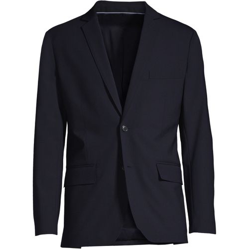 Men's Washable Wool 2 Button Tailored Fit Suit Jacket