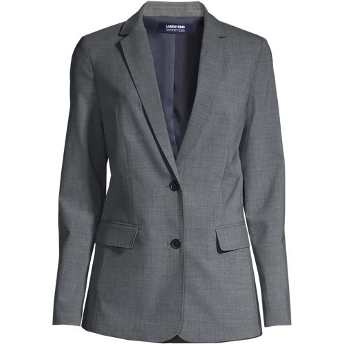 Slim Stretch Knitted Tailored Blazer - Steel Blue, Blazers