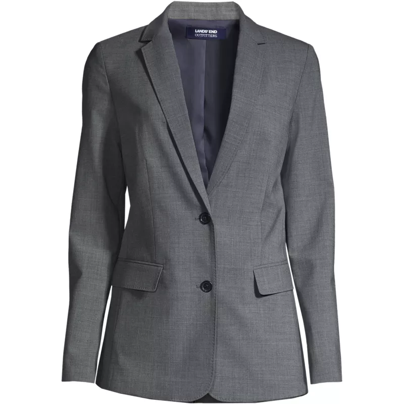Women's Washable Wool Two Button Traditional Blazer, Front