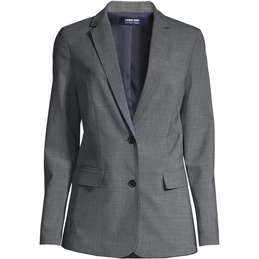 School Uniform Women's Washable Wool Two Button Traditional Blazer