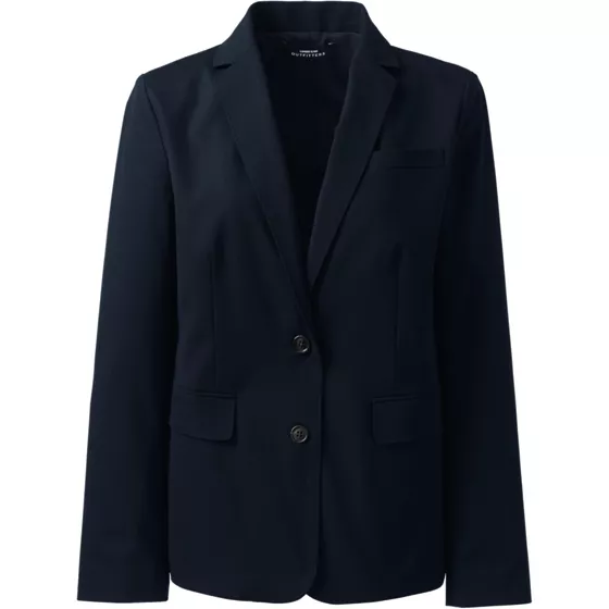 Women's Plus Size Washable Wool Two Button 26" Blazer - primary