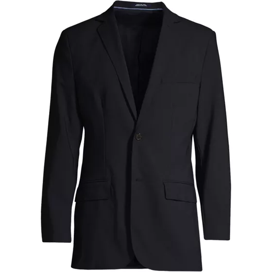 Men's Washable Wool 2 Button Traditional Fit Suit Jacket - primary
