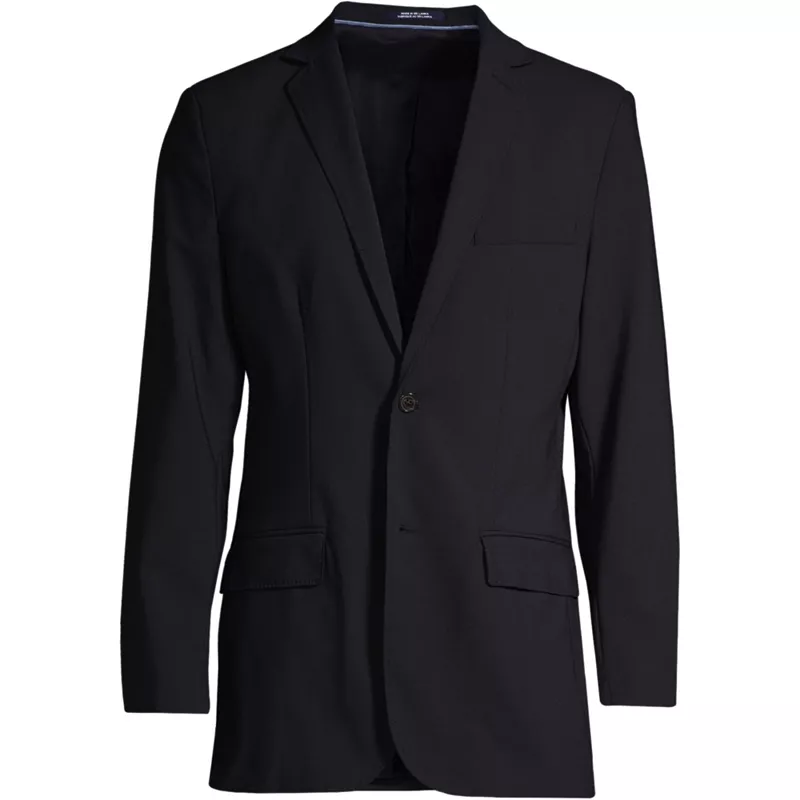 Men's Big Washable Wool 2 Button Traditional Fit Suit Jacket, Front
