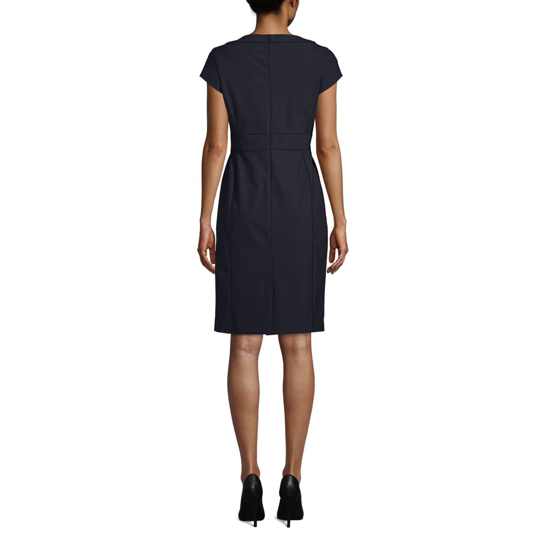Women's Washable Wool Piped Sheath Dress
