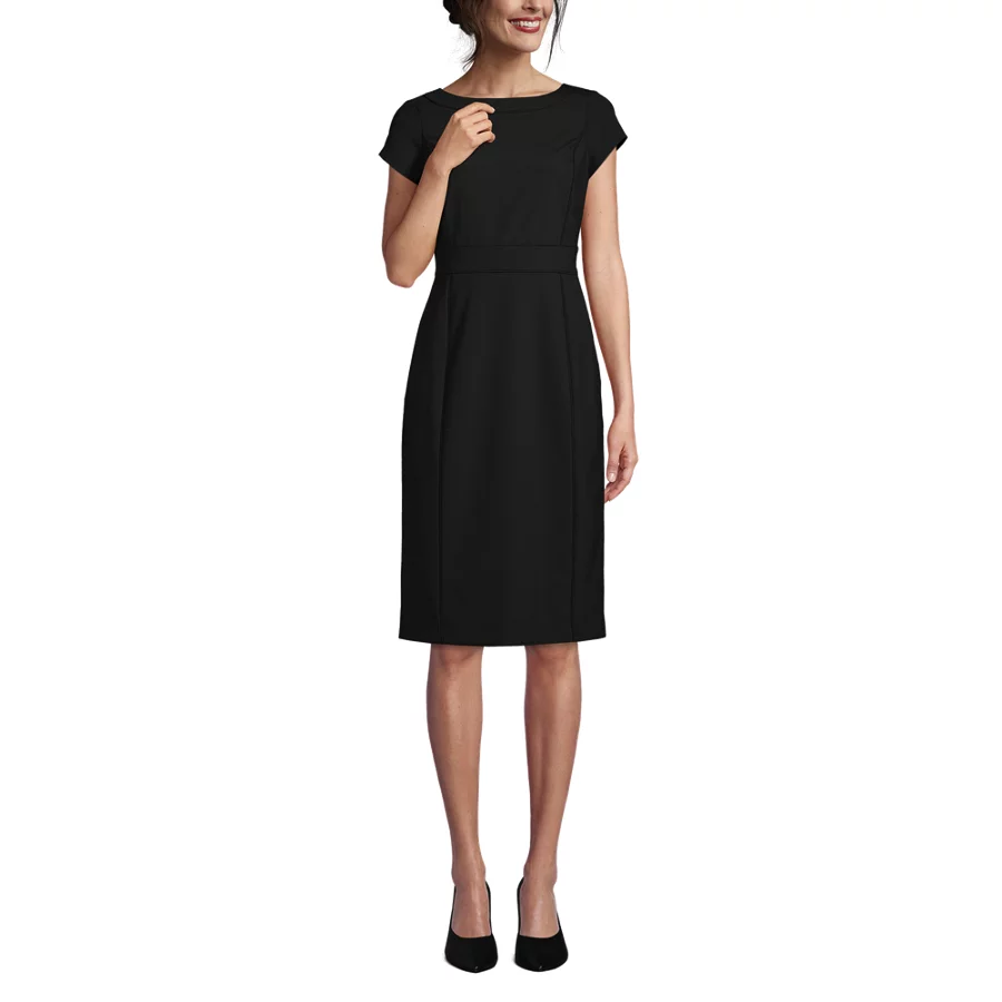 Women's Washable Wool Piped Sheath Dress view 2