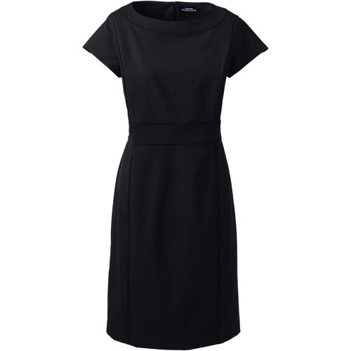 Women's Washable Wool Piped Sheath Dress | Lands' End