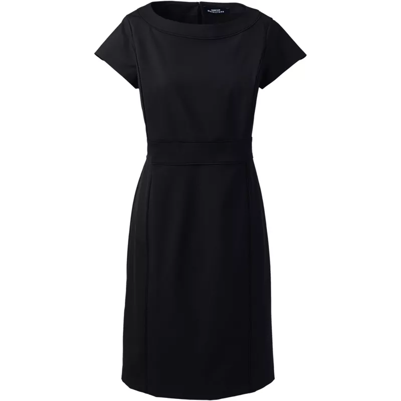 Women's Washable Wool Piped Sheath Dress, Front