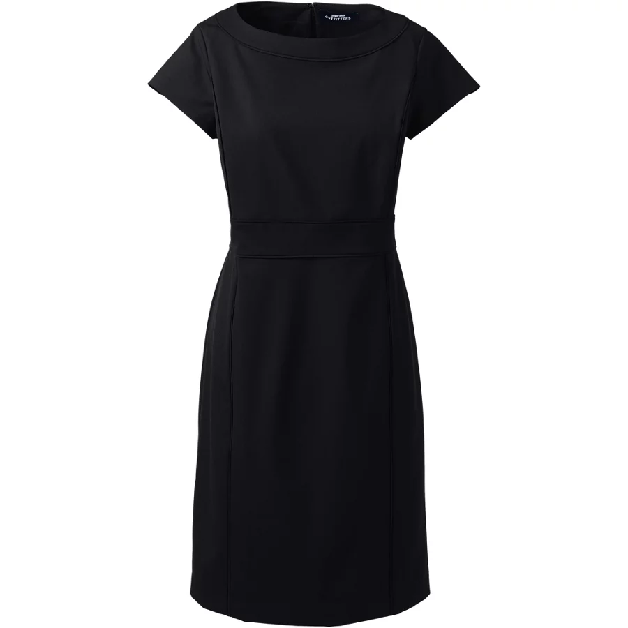 School Uniform Women's Washable Wool Piped Sheath Dress