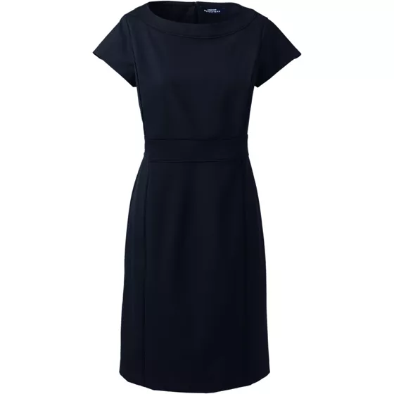 Women's Washable Wool Piped Sheath Dress - primary