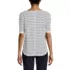 Women's Supima Micro Modal Elbow Sleeve Balletneck Curved Hem Stripe Top, Back