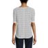 Women's Supima Micro Modal Elbow Sleeve Balletneck Curved Hem Stripe Top, Back