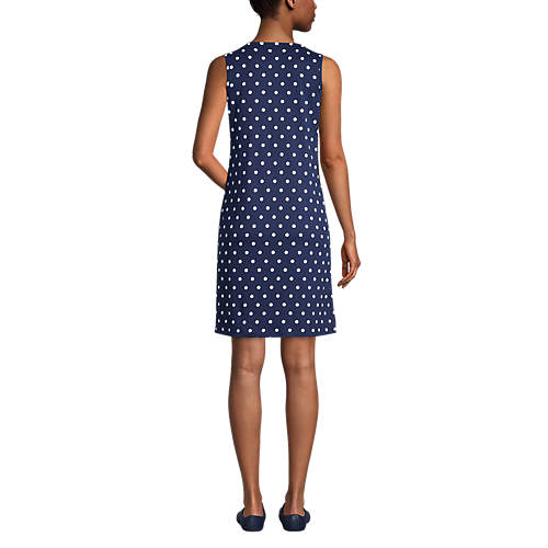 Women's Cotton Jersey Sleeveless Swim Cover-up Dress Print - Secondary